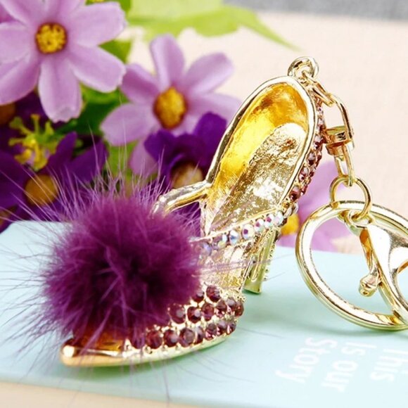 Jewelry - Plush High Heels purple keychain
